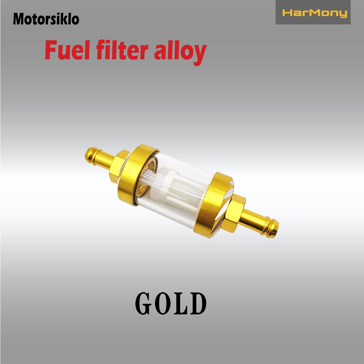 Harmony CNC Aluminum Glass Gas Oil Fuel Filter Universal Motorcycle Alloy Gas Oil Filter Washable