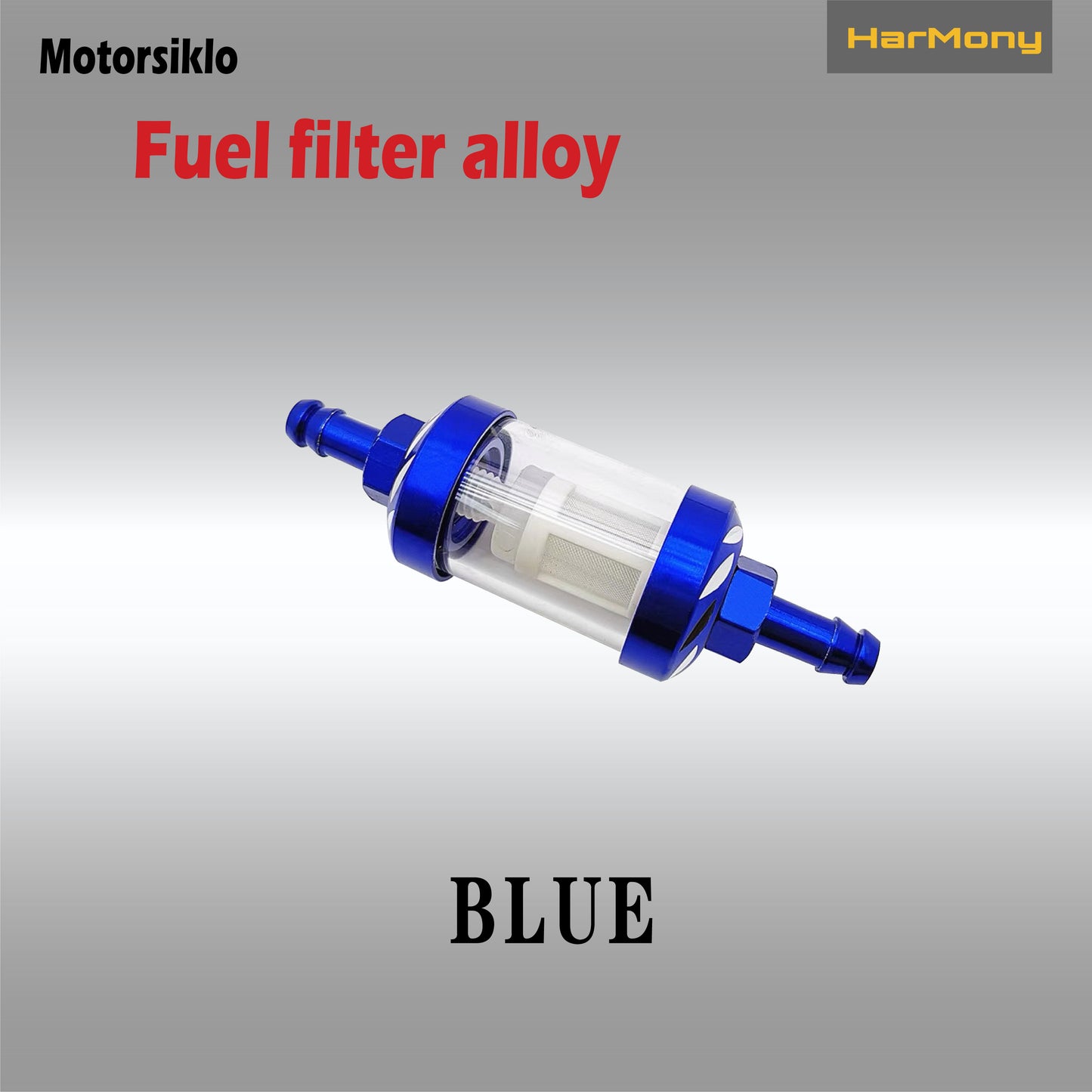 Harmony CNC Aluminum Glass Gas Oil Fuel Filter Universal Motorcycle Alloy Gas Oil Filter Washable