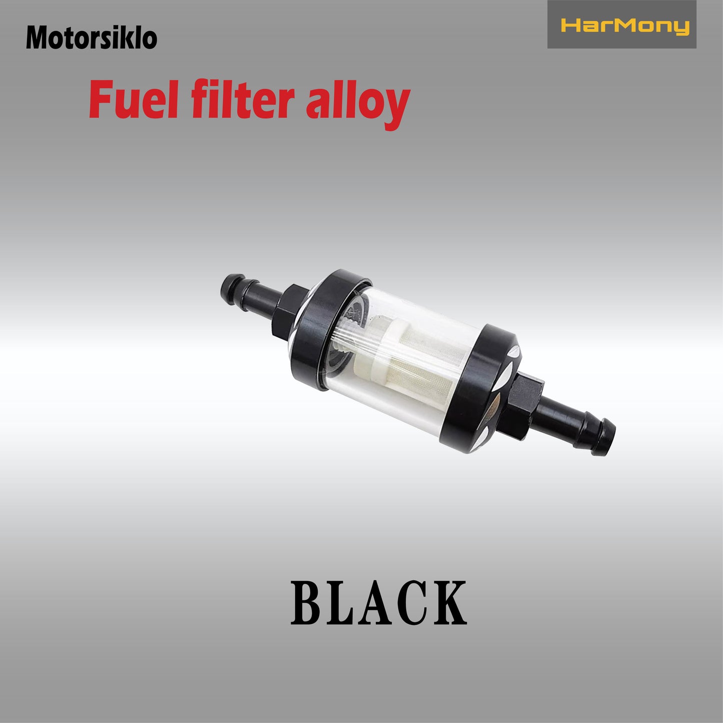 Harmony CNC Aluminum Glass Gas Oil Fuel Filter Universal Motorcycle Alloy Gas Oil Filter Washable