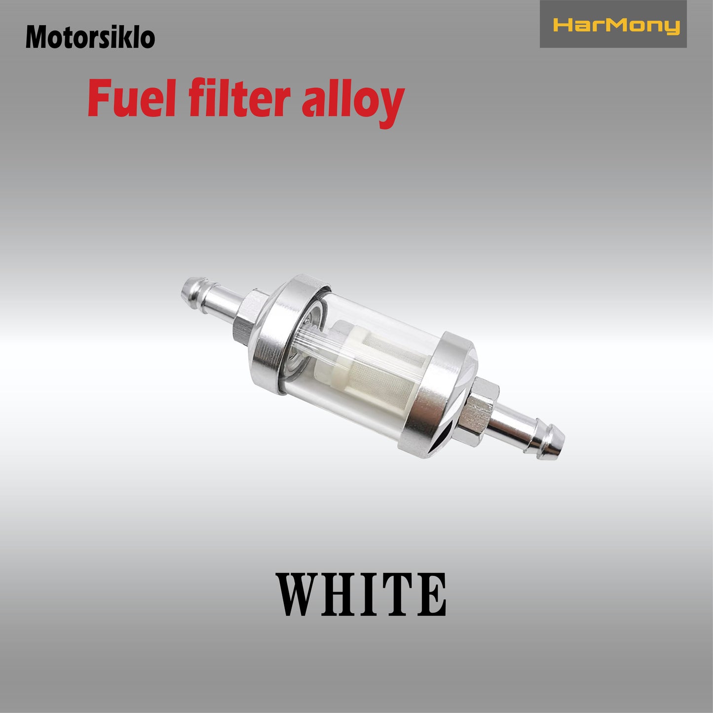 Harmony CNC Aluminum Glass Gas Oil Fuel Filter Universal Motorcycle Alloy Gas Oil Filter Washable