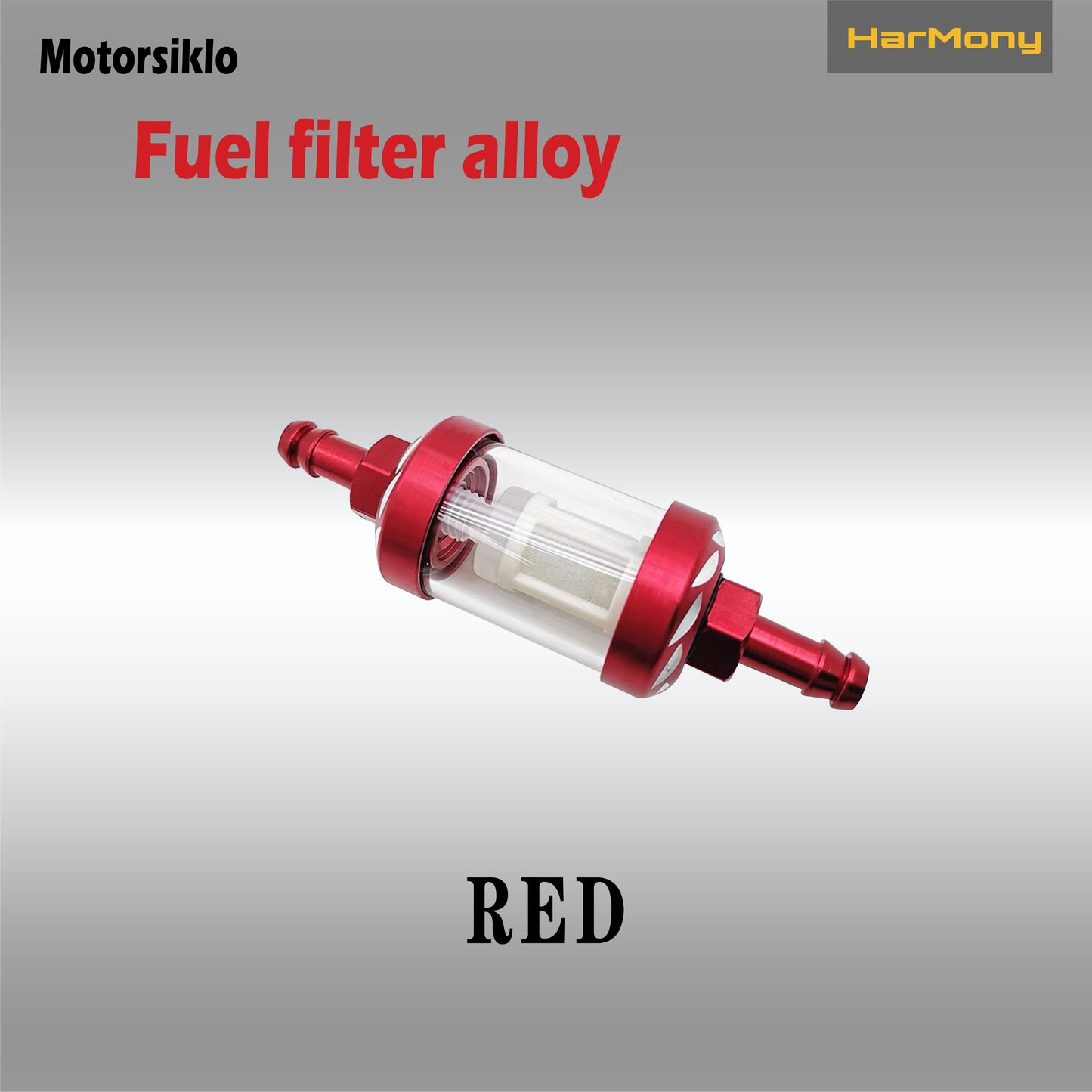 Harmony CNC Aluminum Glass Gas Oil Fuel Filter Universal Motorcycle Alloy Gas Oil Filter Washable