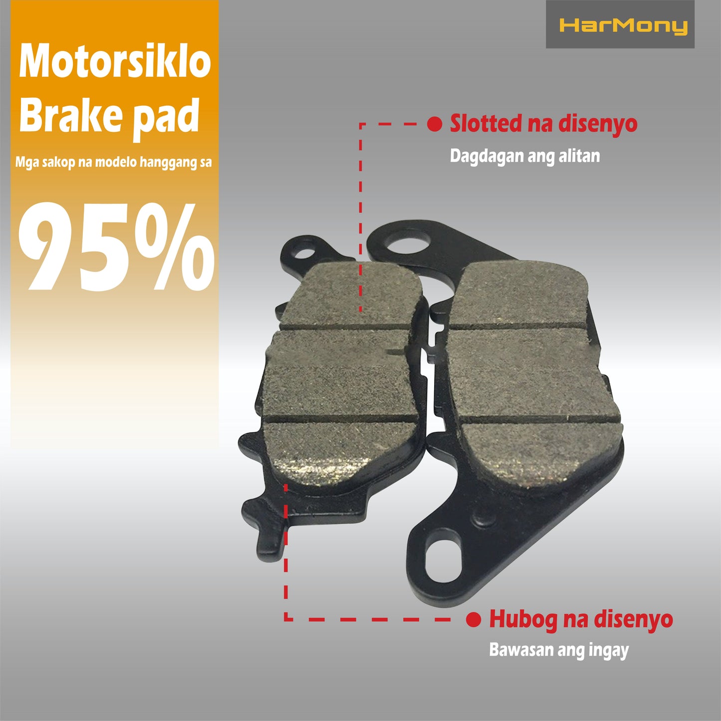 Motorcycle brake pad CLICK 125/150  WAVE110 TRINITY/DASH BEAT F1 WIND125/BAJAJ RAIDER150R WAVE125 LC135/MIO MIOI125