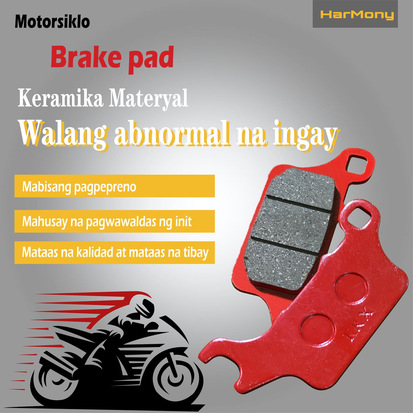 Motorcycle brake pad CLICK 125/150  WAVE110 TRINITY/DASH BEAT F1 WIND125/BAJAJ RAIDER150R WAVE125 LC135/MIO MIOI125